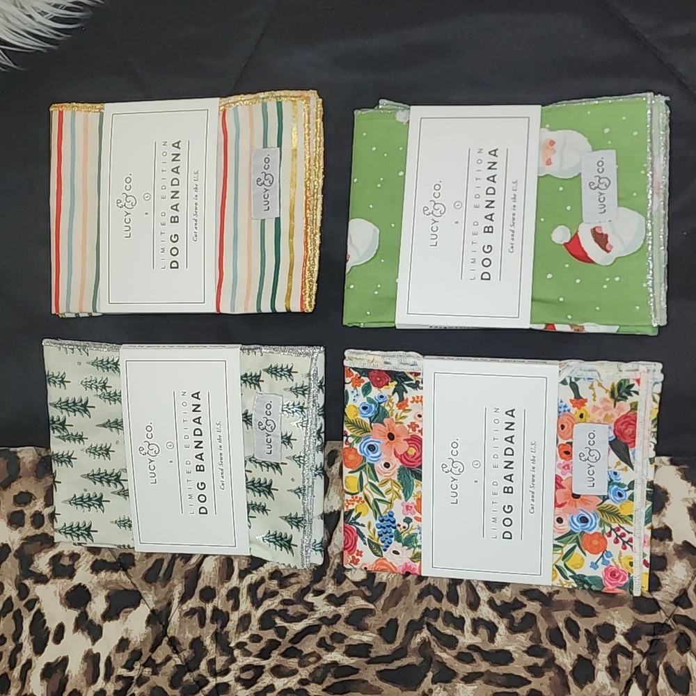 4 NWT Lucy and Co. Size L dog bandanas